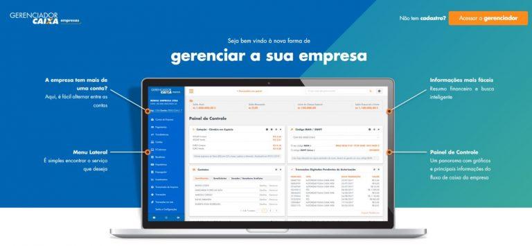 Profissional usando celular em ambiente comercial, ilustrando rotinas empresariais e acesso digital do Gerenciador Caixa